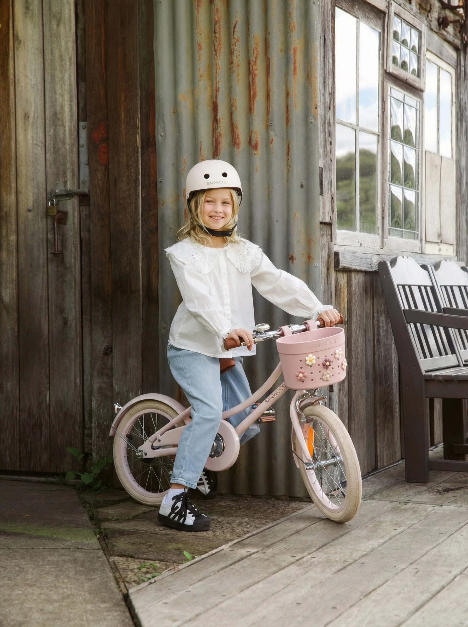 Banwood Fietsmandje Pin & Ride | Faded Pink - Image 7