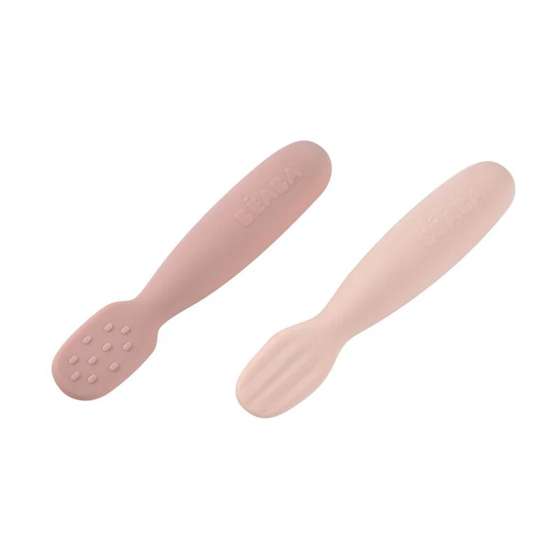 * Béaba Set 2 Pre-Spoons Silicone | Suikerspin / Marshmallow