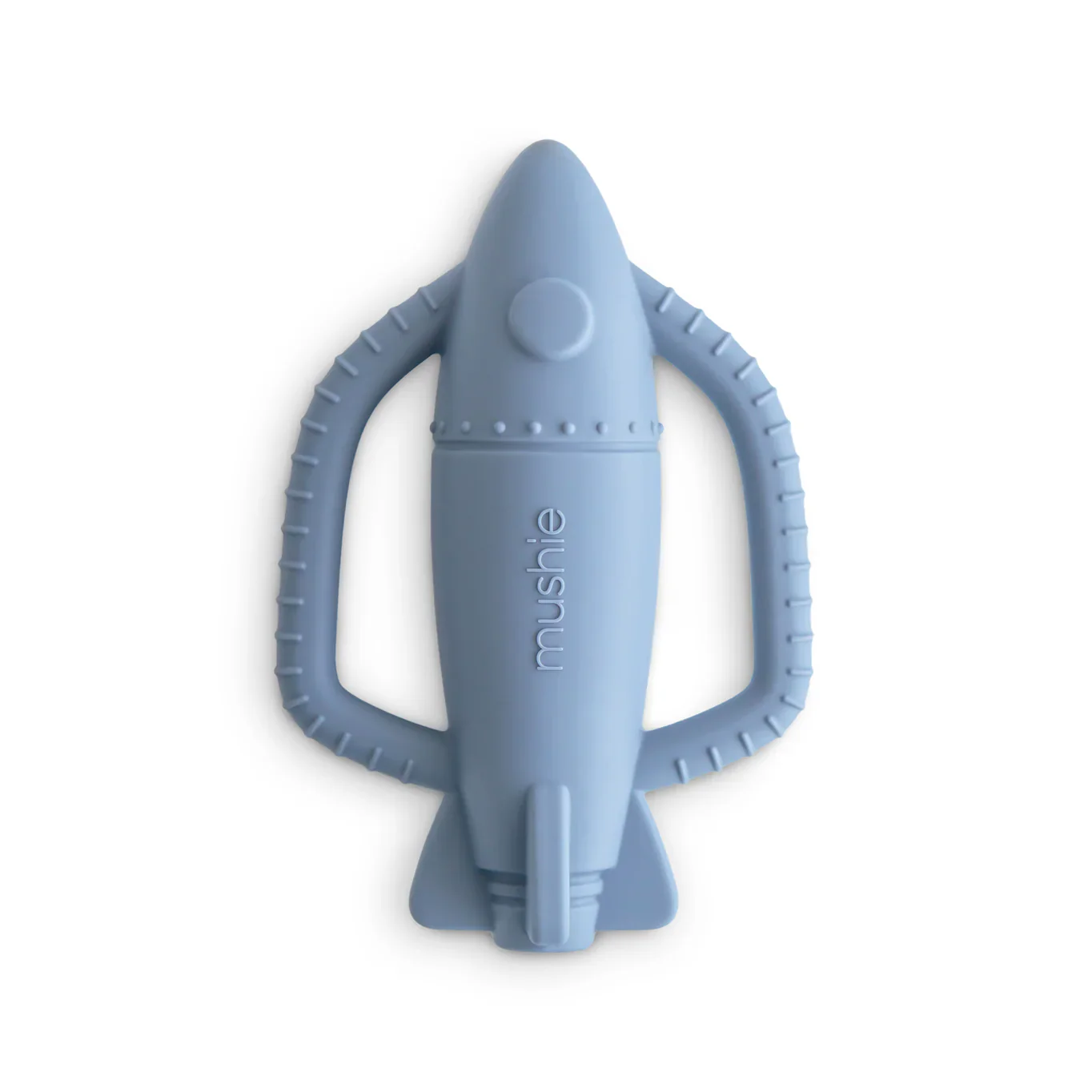 * Mushie Silicone Baby Rattle Toy Rammelaar | Blue
