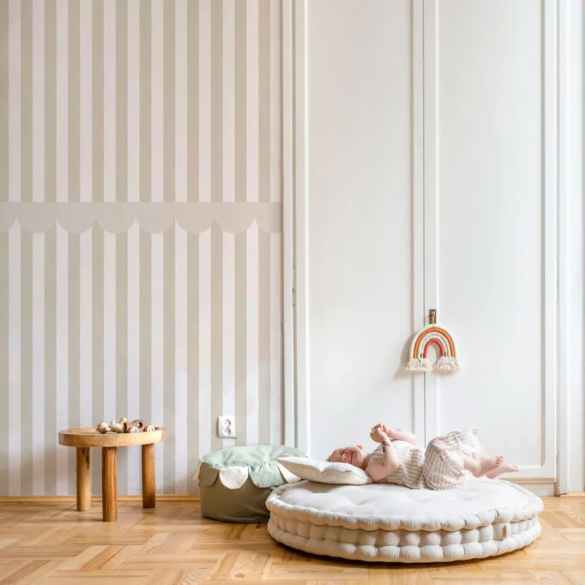 Dekornik Behang Simple Rustic Beige White Wallpaper - Image 4