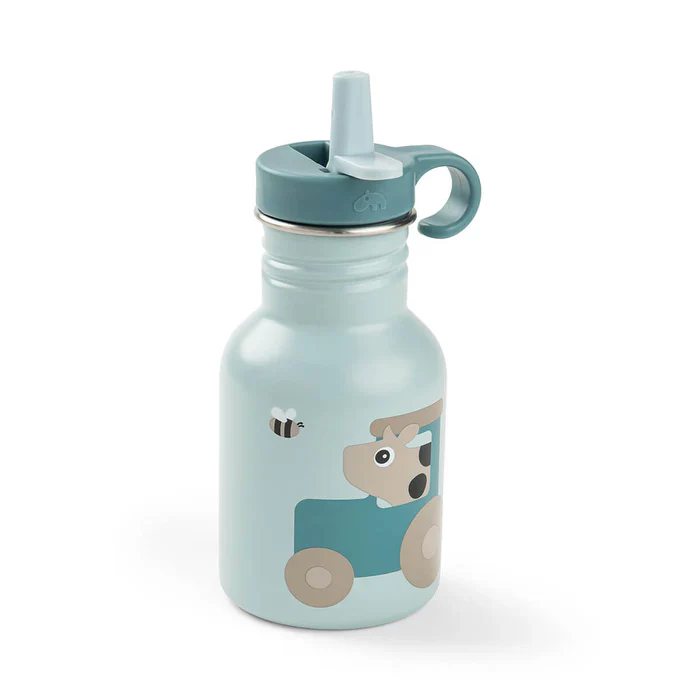 Done By Deer Drinkfles RVS 350ml | Tiny Farm Blue