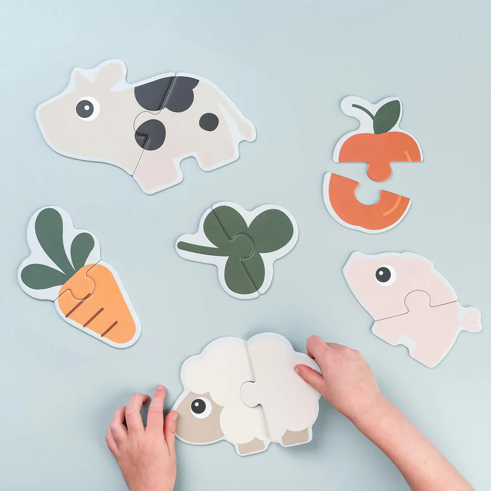 * Done By Deer First Jigsaw Puzzel Set Tiny Farm Colour Mix - Image 3