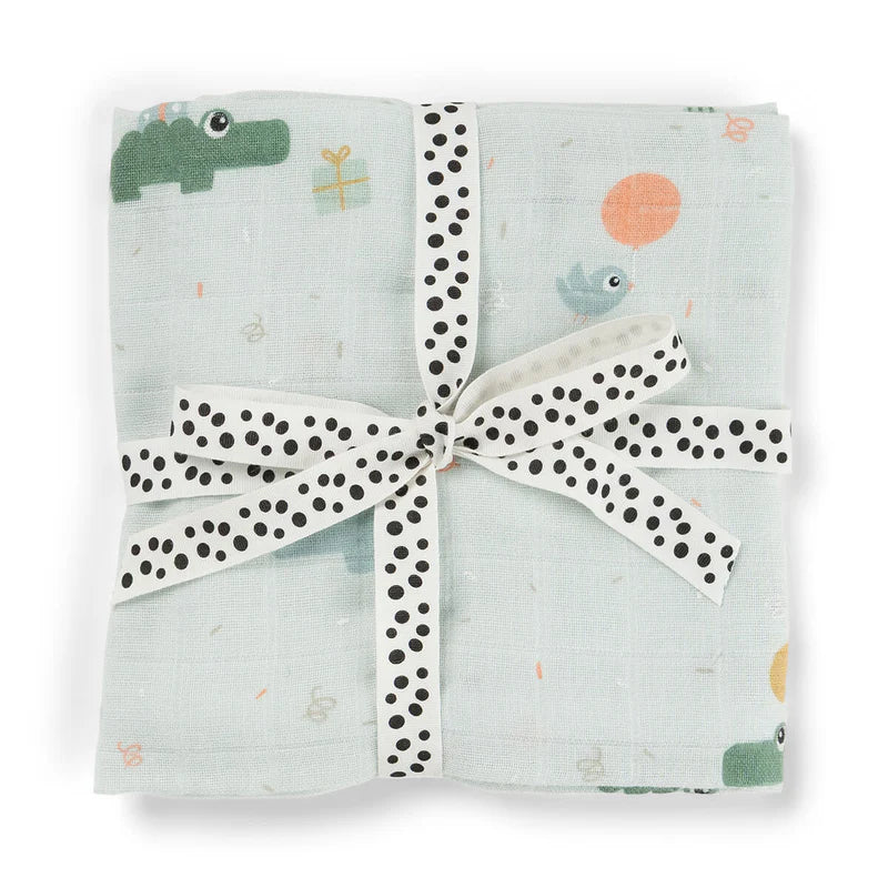 Done By Deer Hydrofiele Doek 120x120cm | Celebration Blue