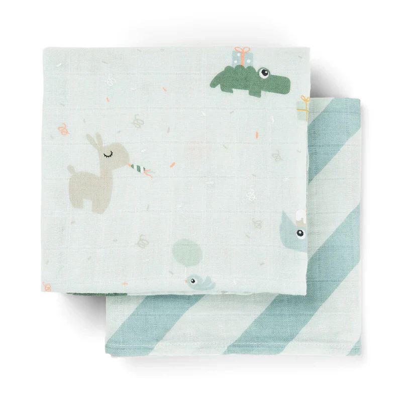 Done By Deer Hydrofiele Doeken 2st | Celebration Blue