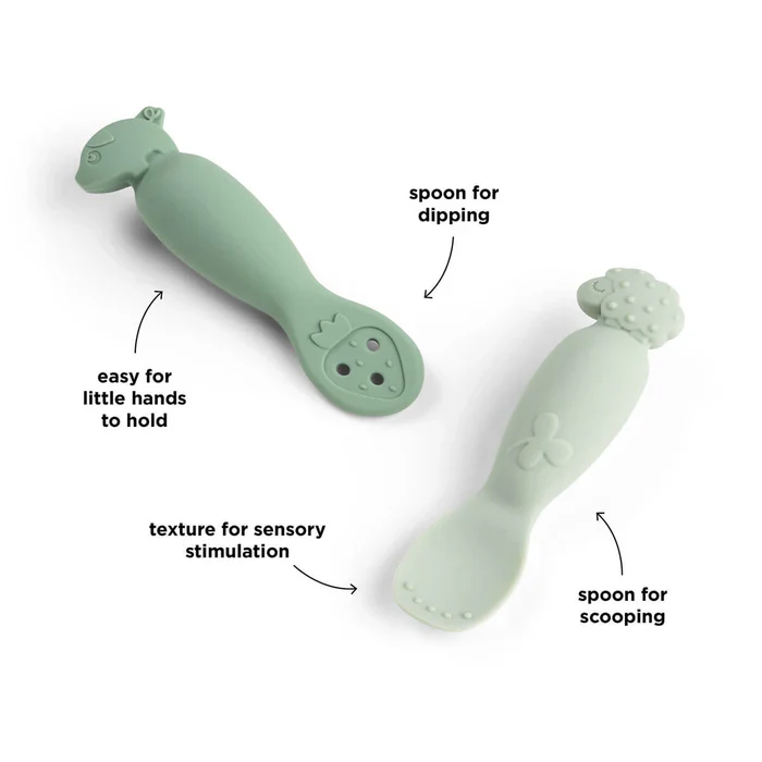 Done By Deer Learning Spoon Set | Tiny Farm Green - Image 3
