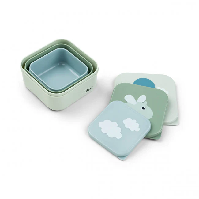 Done By Deer set 3 snackdoosjes Happy Clouds Green - Image 2