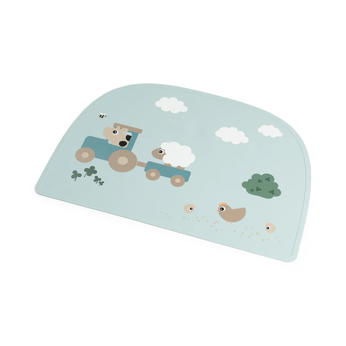 Done By Deer Silicone Placemat | Tiny Farm Blue - Image 2