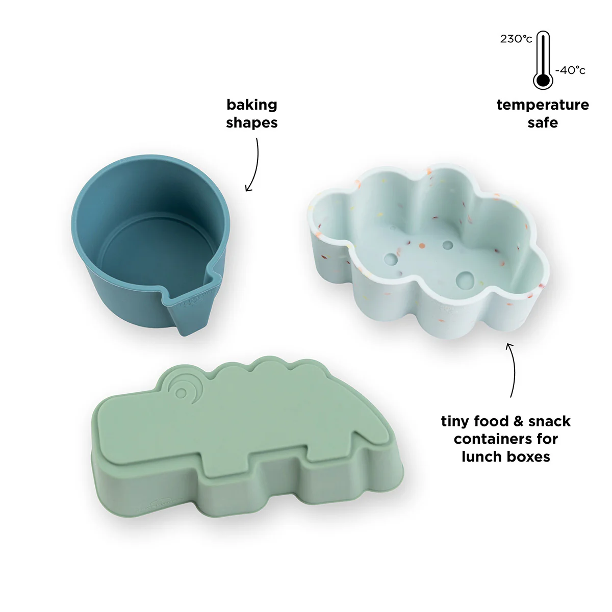 * Done By Deer Silicone Vormen 3PCS | Happy Clouds Blue - Image 3