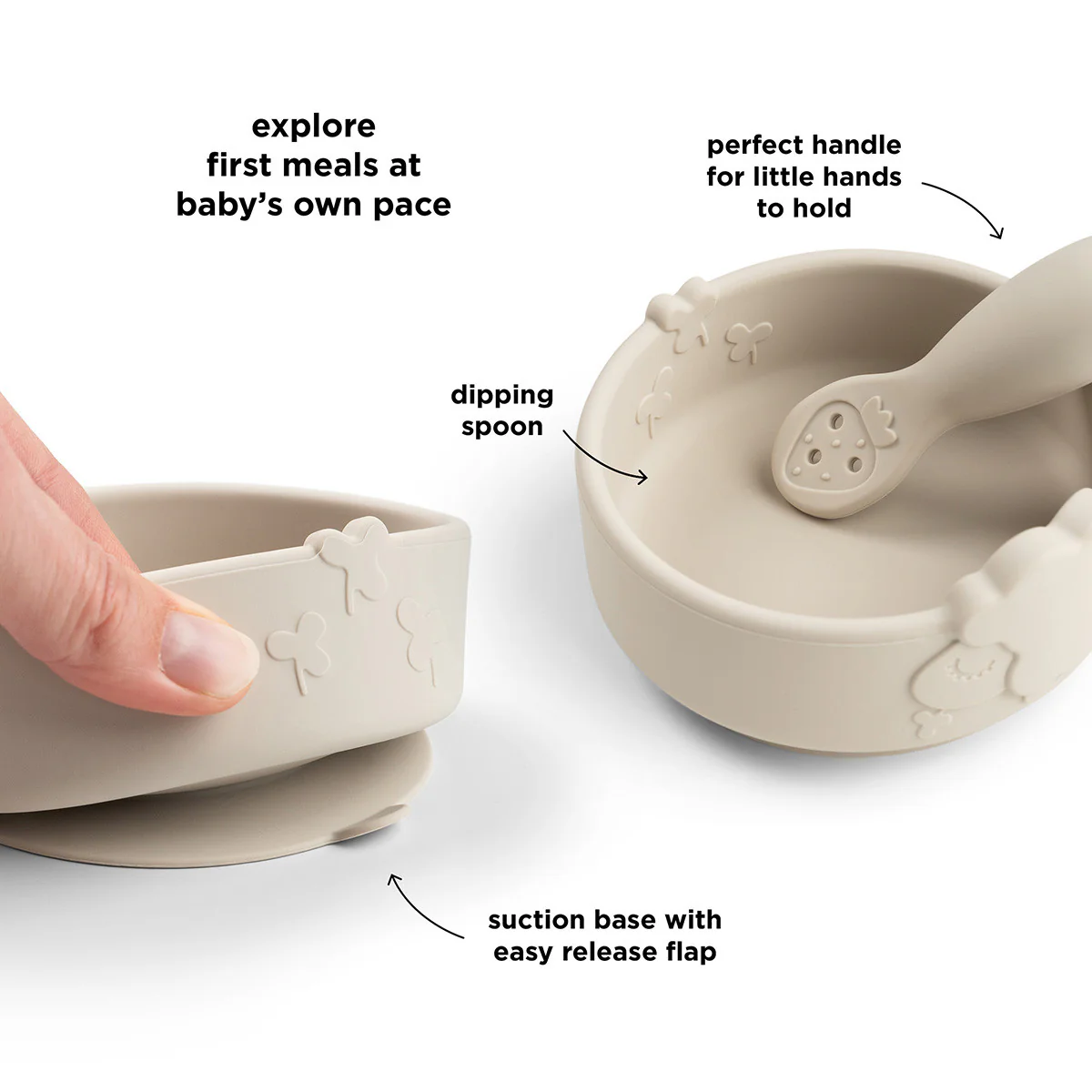 Done By Deer Stick & Stay Learning Meal Set | Sheepy Sand - Image 2