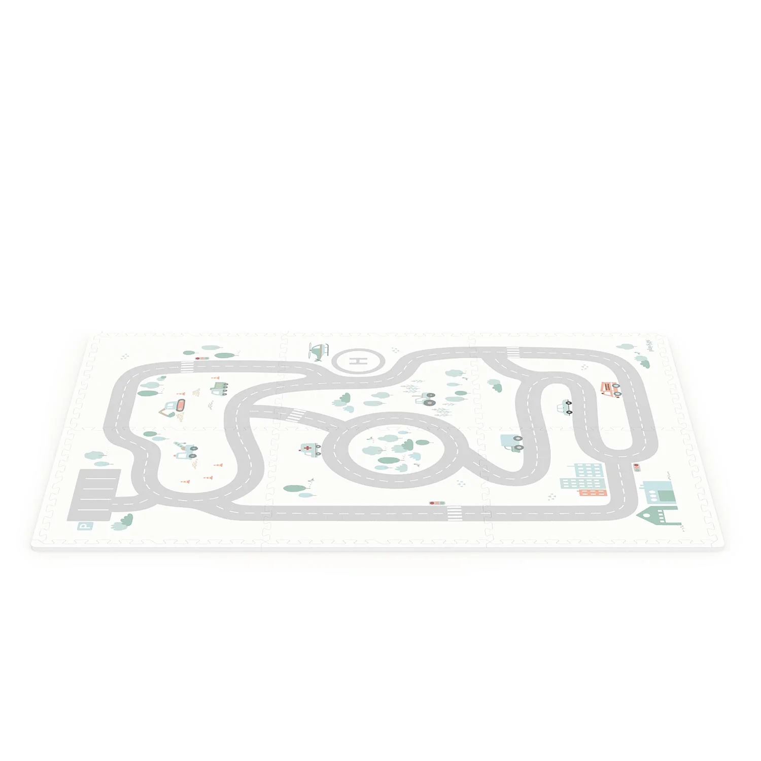 Play And Go EEVAA 2-In-1 Speeltapijt Puzzelmat & Opbergbox | Road 120x180cm - Image 6
