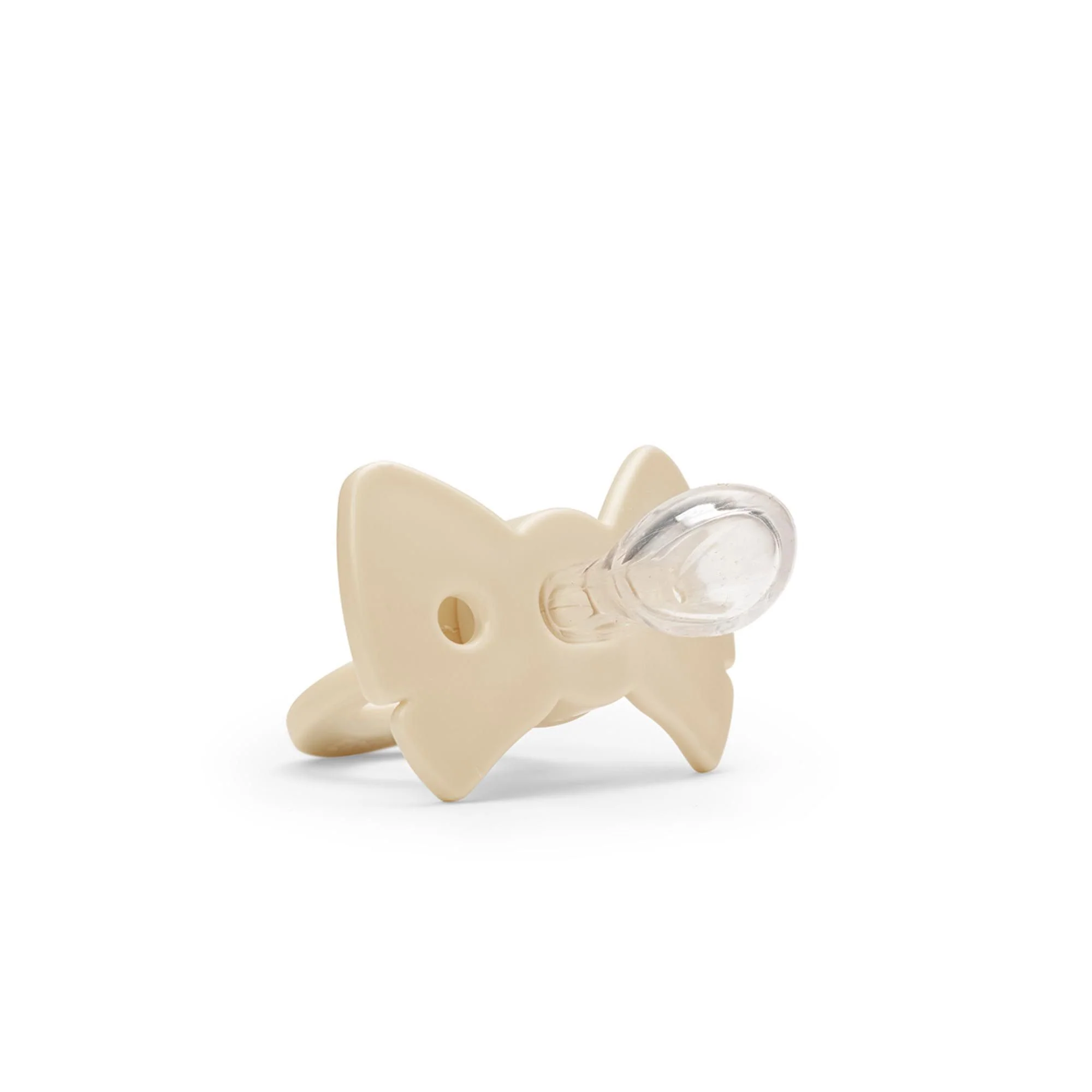 * Elodie Binky Bow Fopspeen +3m | Oat White - Image 2