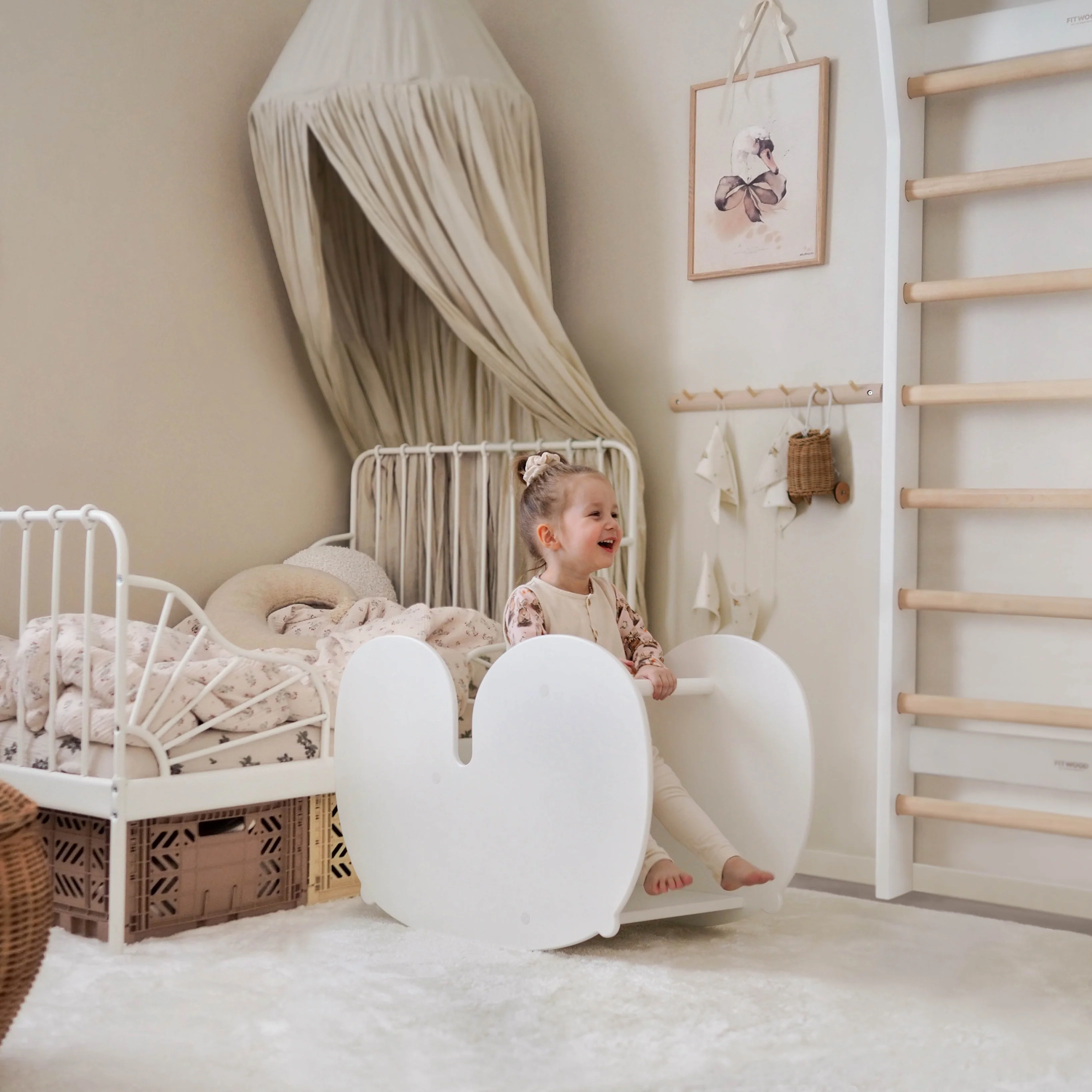 Fitwood Nuppu Rocking Horse Schommelpaard & Bureau | Wit - Image 2