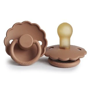 Frigg Daisy Latex Fopspeen 6+M Rond | Peach Bronze