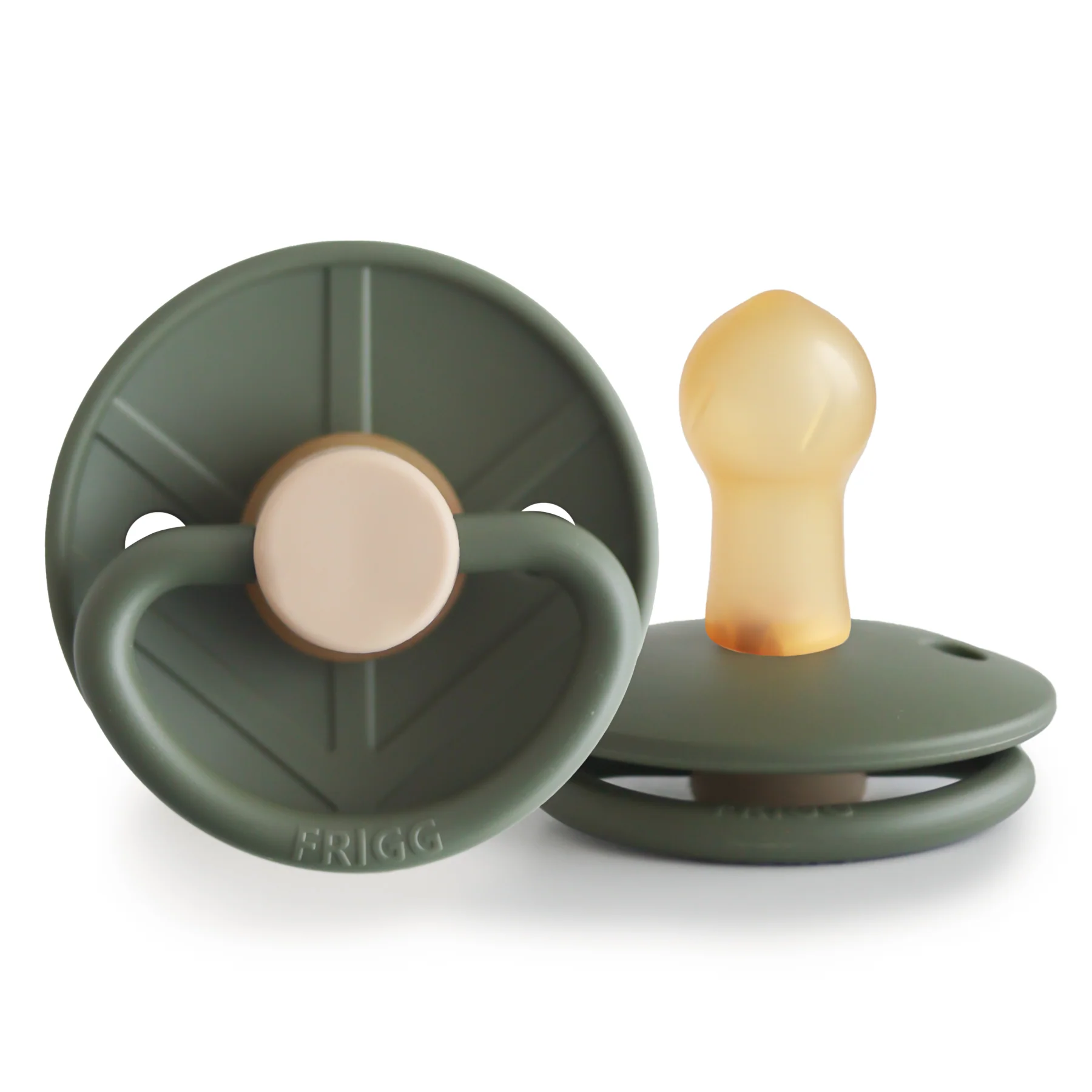 * Frigg Little Viking Latex Fopspeen 6+M Rond | Olive Ragnar