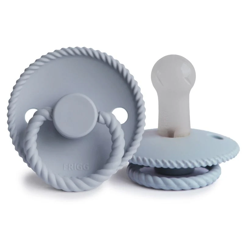 Frigg Rope Siliconen Fopspeen 6+M Rond | Powder Blue