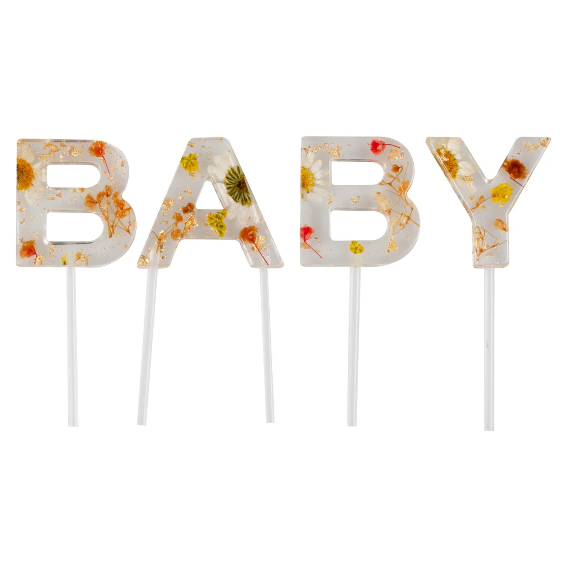 * Ginger Ray Pressed Flowers Baby Cake Topper - Image 2