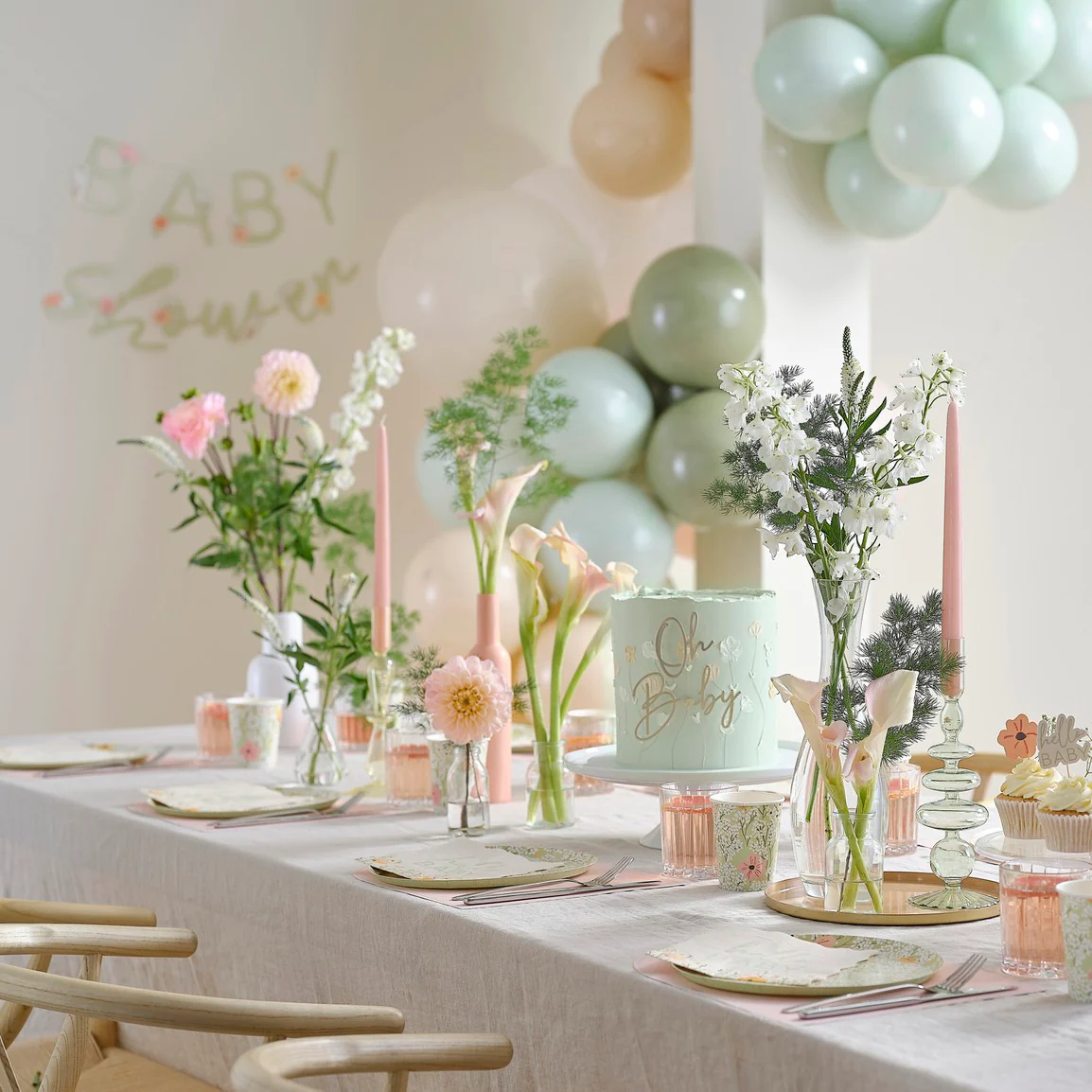 * Ginger Ray Pressed Flowers Baby Cake Topper - Image 4