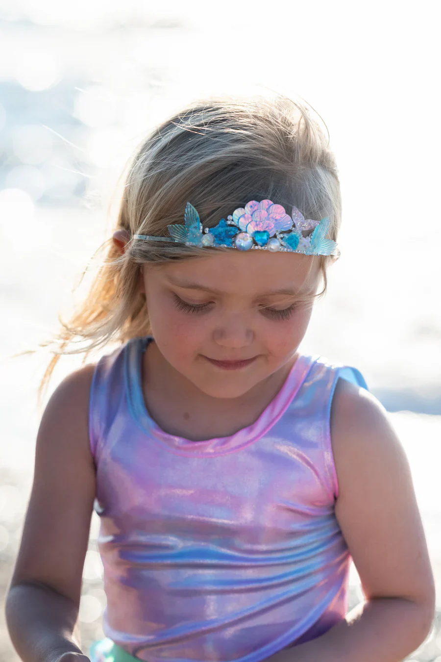 * Great Pretenders Boutique Ocean Juwelen Tiara Blauw Of Roze - Image 2
