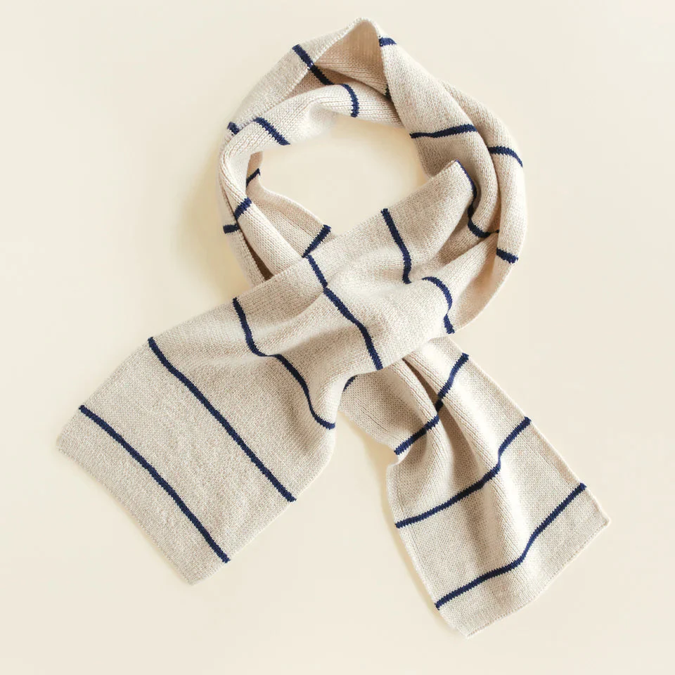 Hvid Sjaal Igor | Cream/Blue