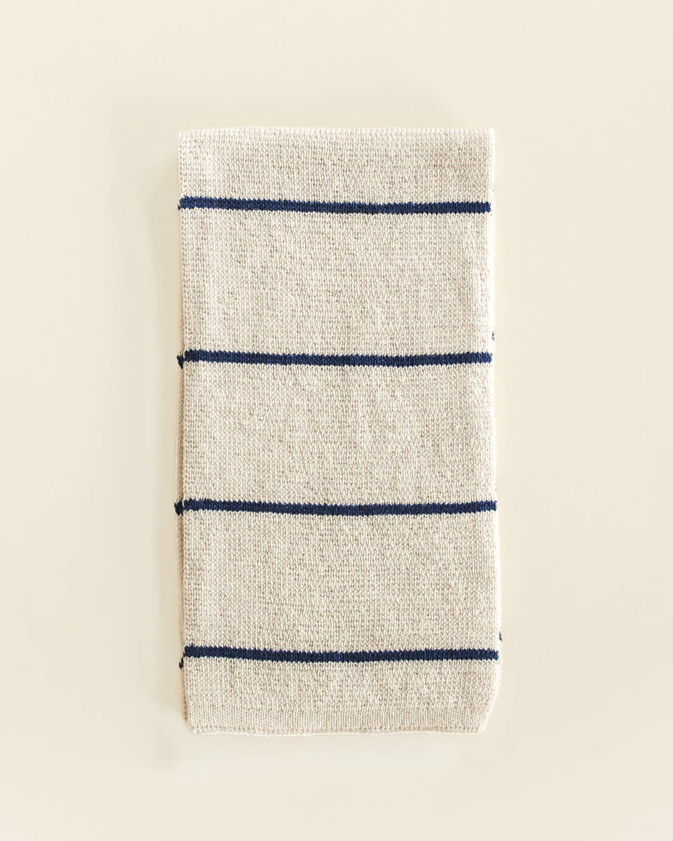 Hvid Sjaal Igor | Cream/Blue - Image 3