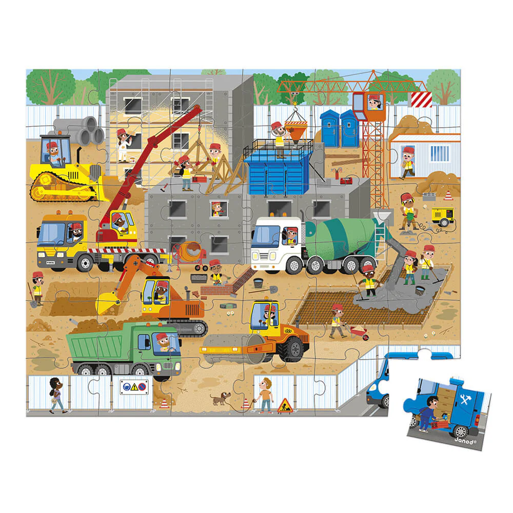 Janod kofferpuzzel 36st | Construction Site - Image 2