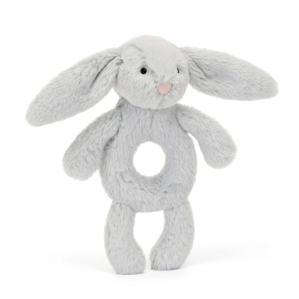 * Jellycat Knuffel Bashful Silver Bunny Ring Rammelaar - Image 3