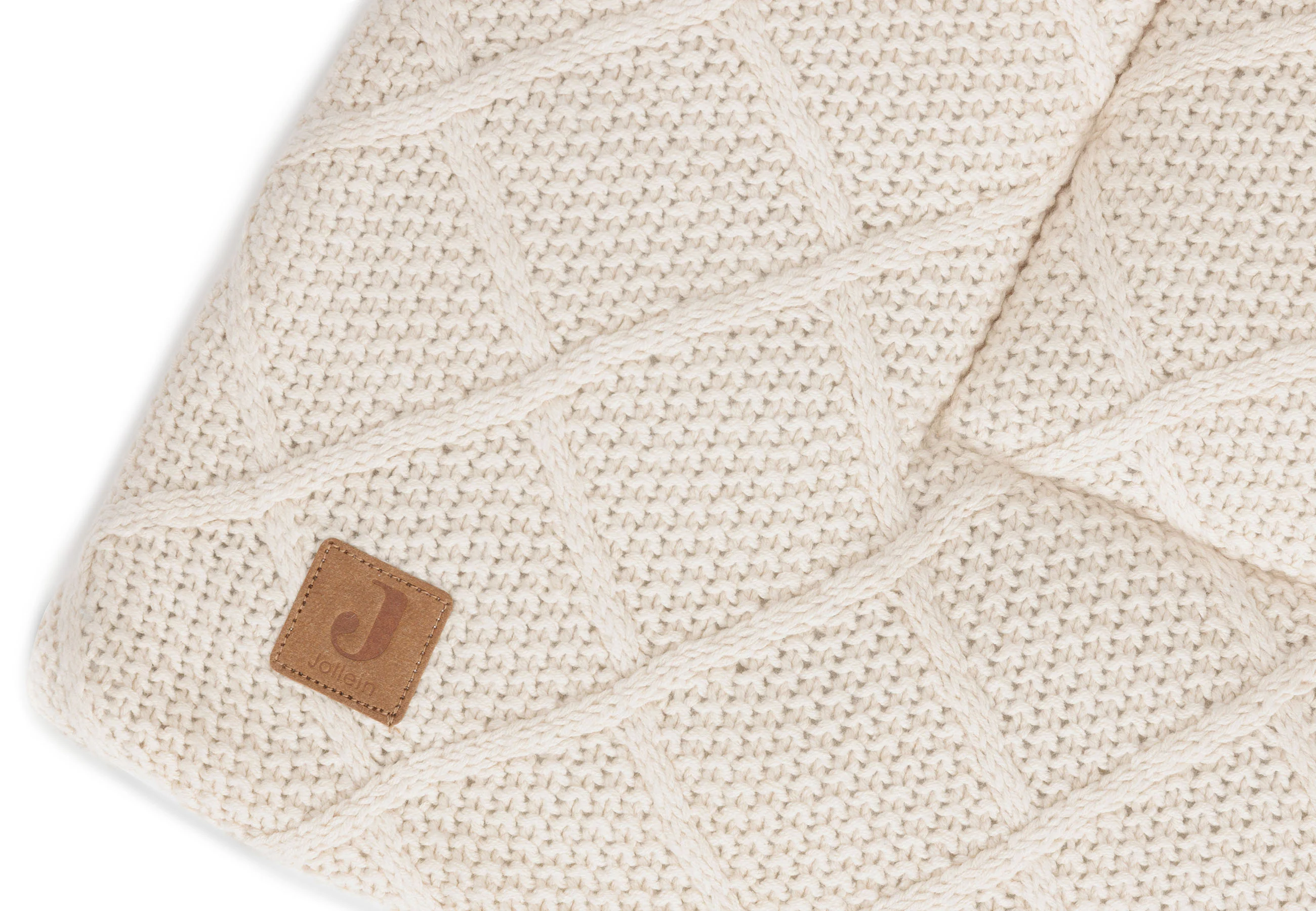 Jollein Boxkleed 75x95cm Check Knit Oatmeal - Image 3