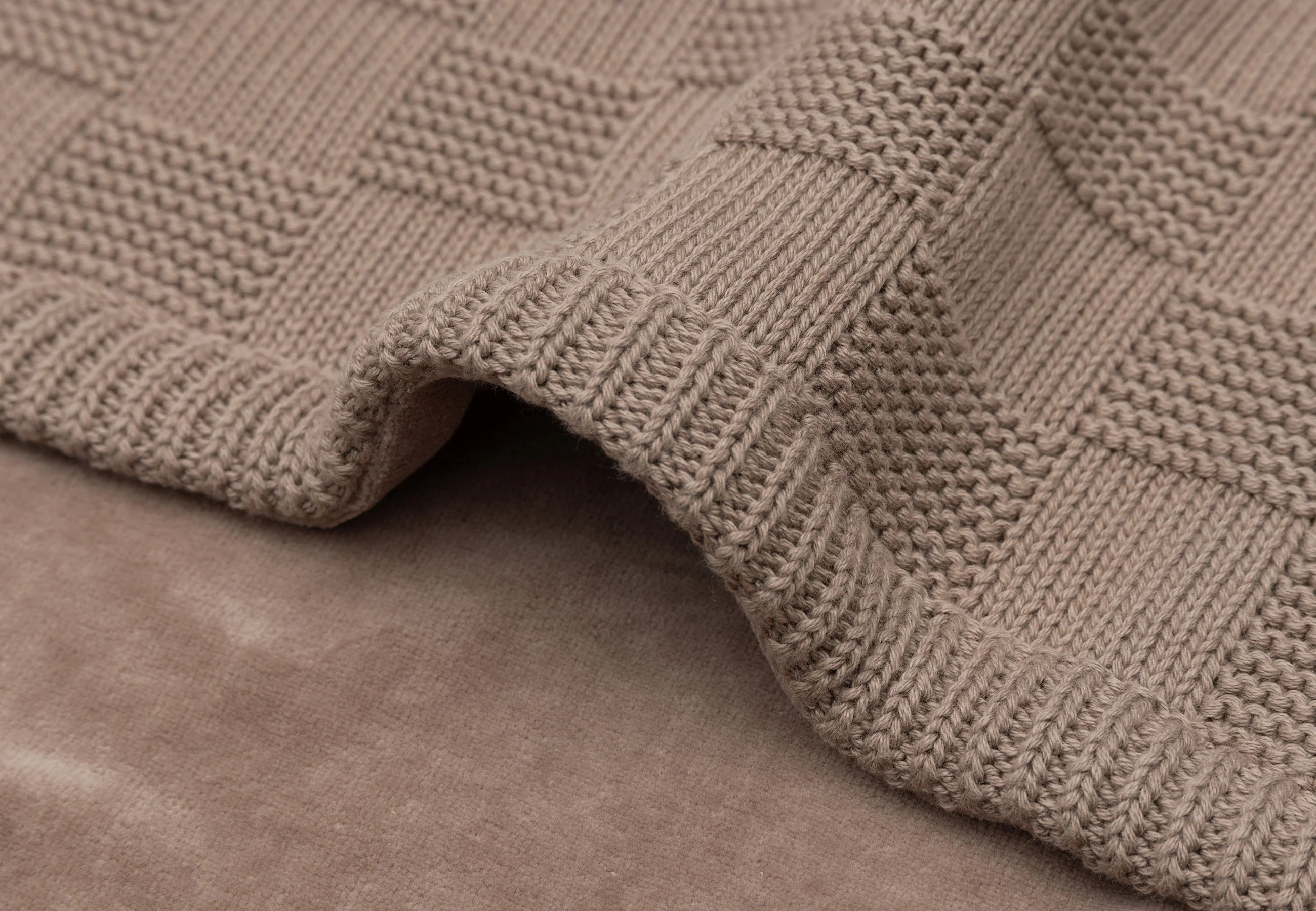 Jollein Deken Ledikant 100x150cm Box Knit | Milky Coffee/Velvet | Gots - Image 3