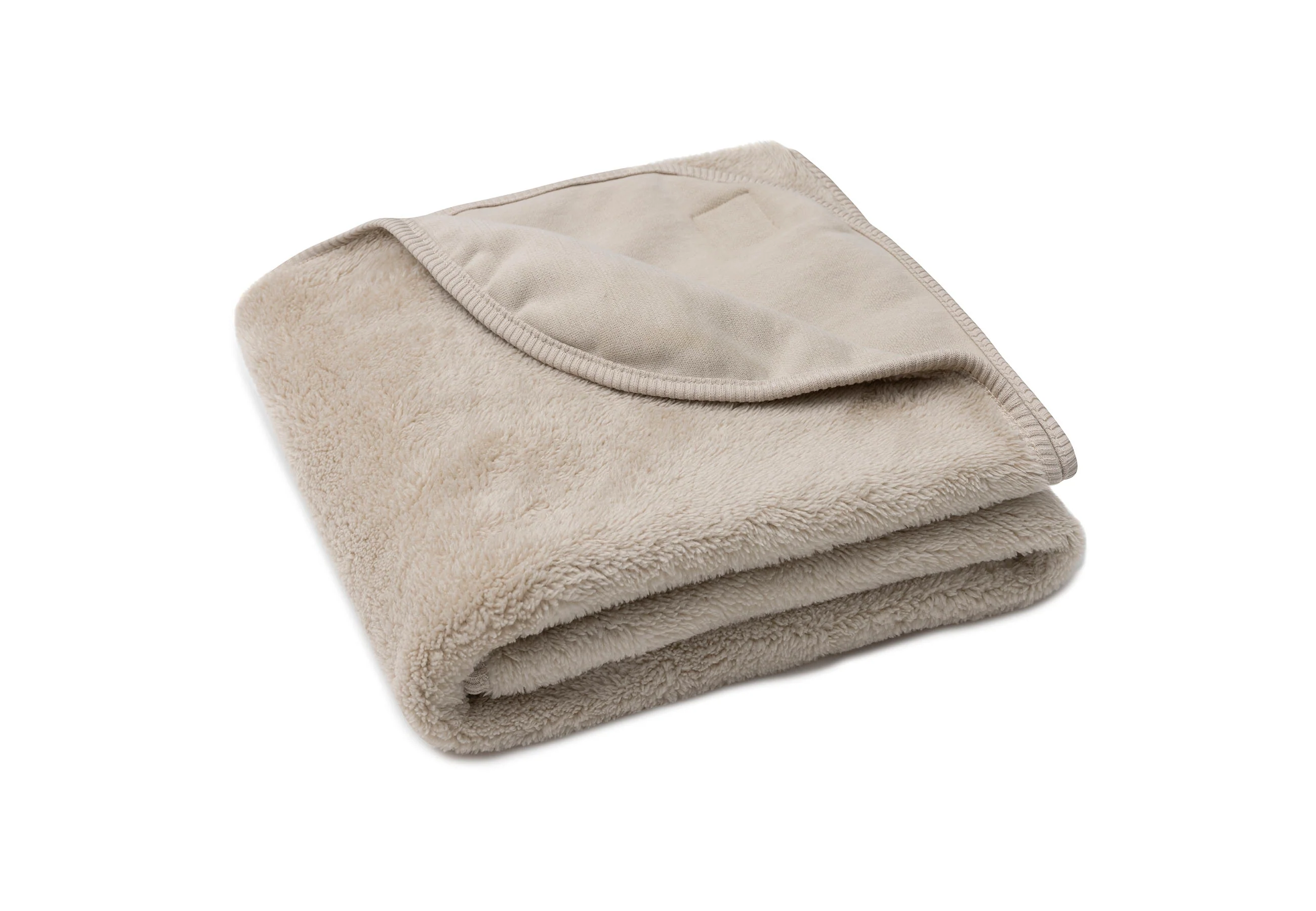 Jollein Deken Wieg 75x100cm Basic Jersey/Sherpa | Warm Sand - Image 2