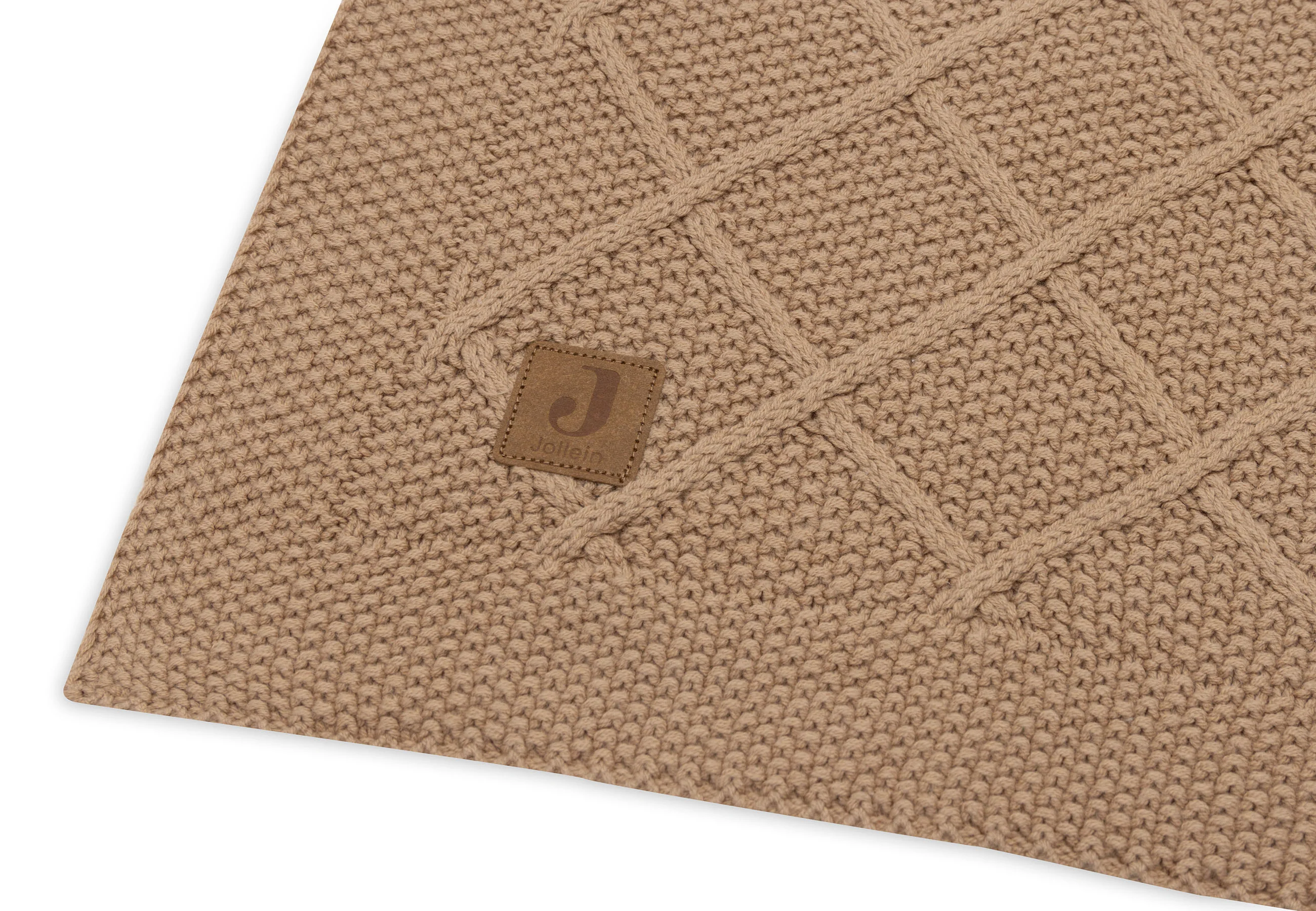 * Jollein Wiegdeken 75x100cm Check Knit Biscuit - Image 3