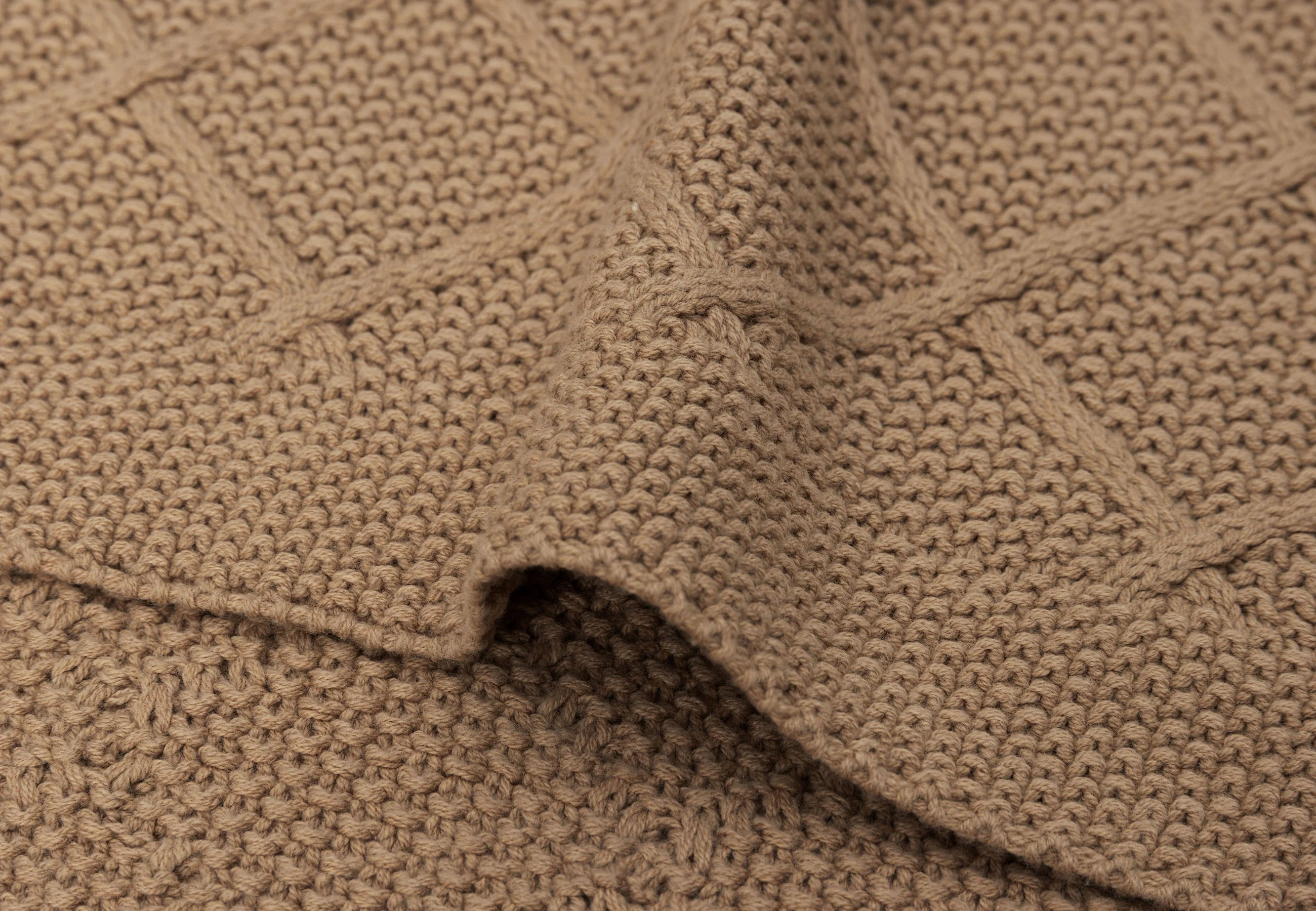 * Jollein Wiegdeken 75x100cm Check Knit Biscuit - Image 4