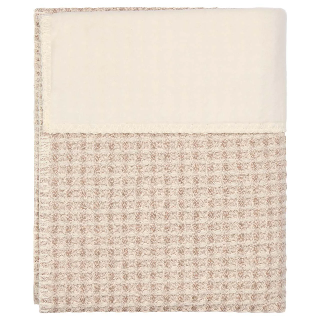 * Koeka Wiegdeken Cotton Fleece Wafel Amsterdam 100x75 | Crumble - Image 2