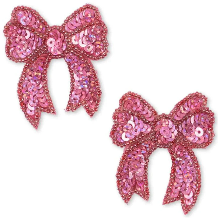 * Konges Sløjd 2ST Sequin Bow Haarspeldje | Rapture Rose - Image 3