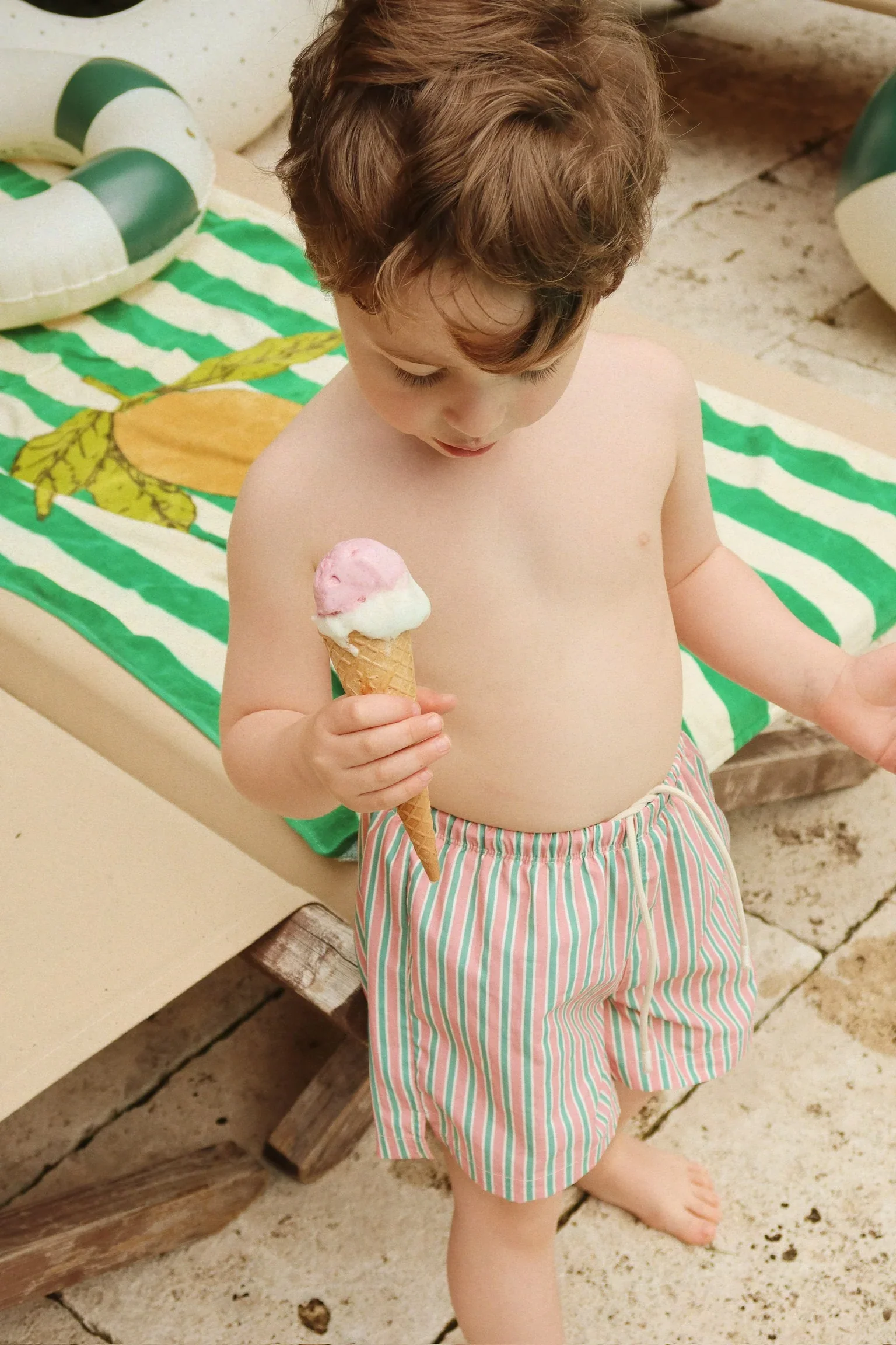 * Konges Sløjd Asnou Zwemshort | Blush Stripe - Image 3
