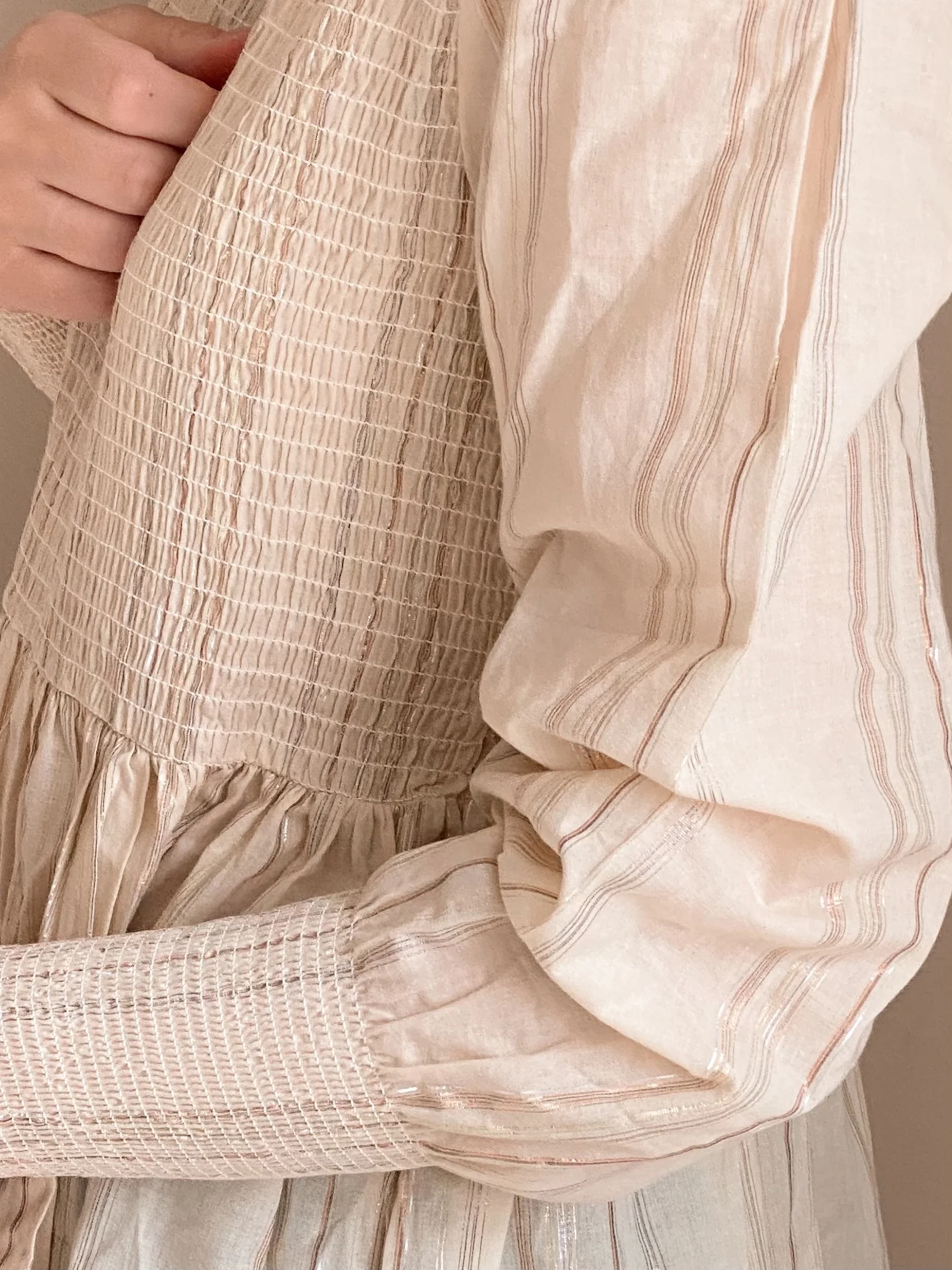 * Konges Sløjd Fiji Mommy Smock Dress | Champagne - Image 2