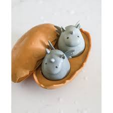 * Konges Sløjd Silicone Badspeeltjes Dino Egg | Almond Mix - Image 2
