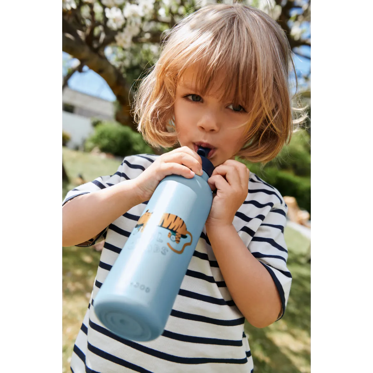 Liewood Falk Drinkfles 500 ml | Tiger / Beach Blue - Image 2