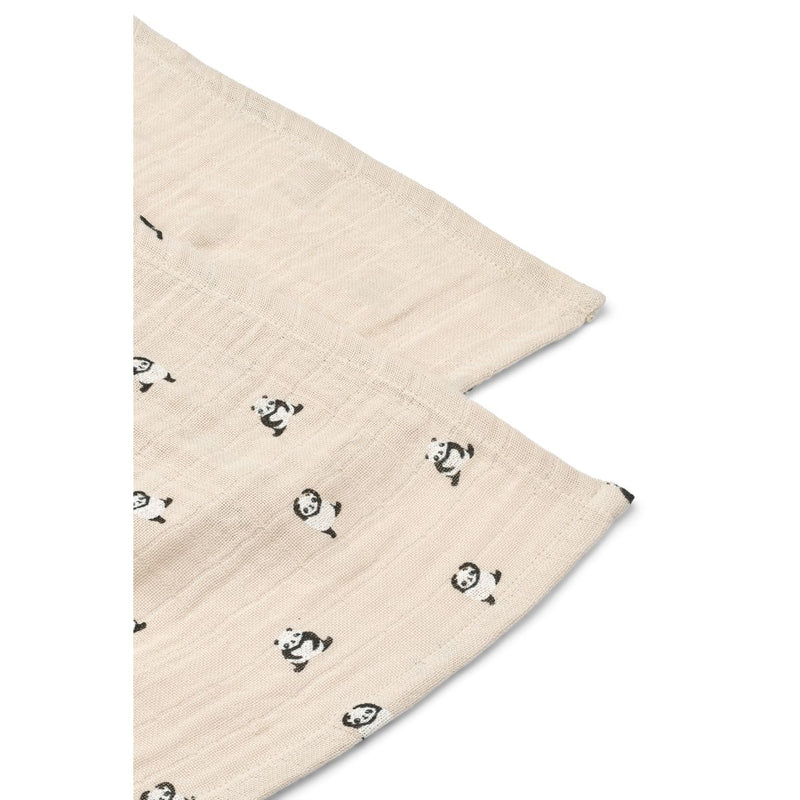 Liewood Lewis Hydrofiele Doeken 2-Pack | Mini Panda / Sandy Mix - Image 2