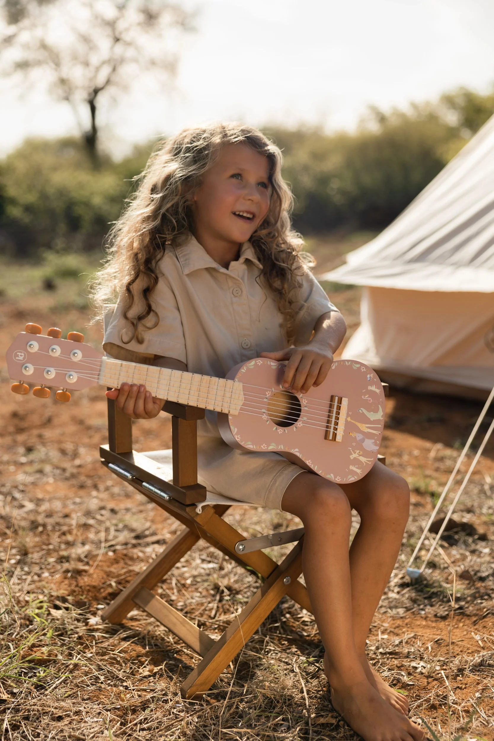 Little Dutch Houten Gitaar Safari Friends | Roze - Image 7