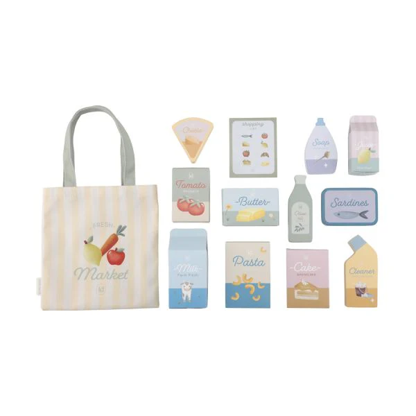Little Dutch Houten Winkelwagen + Shopper + Accessoires - Image 4
