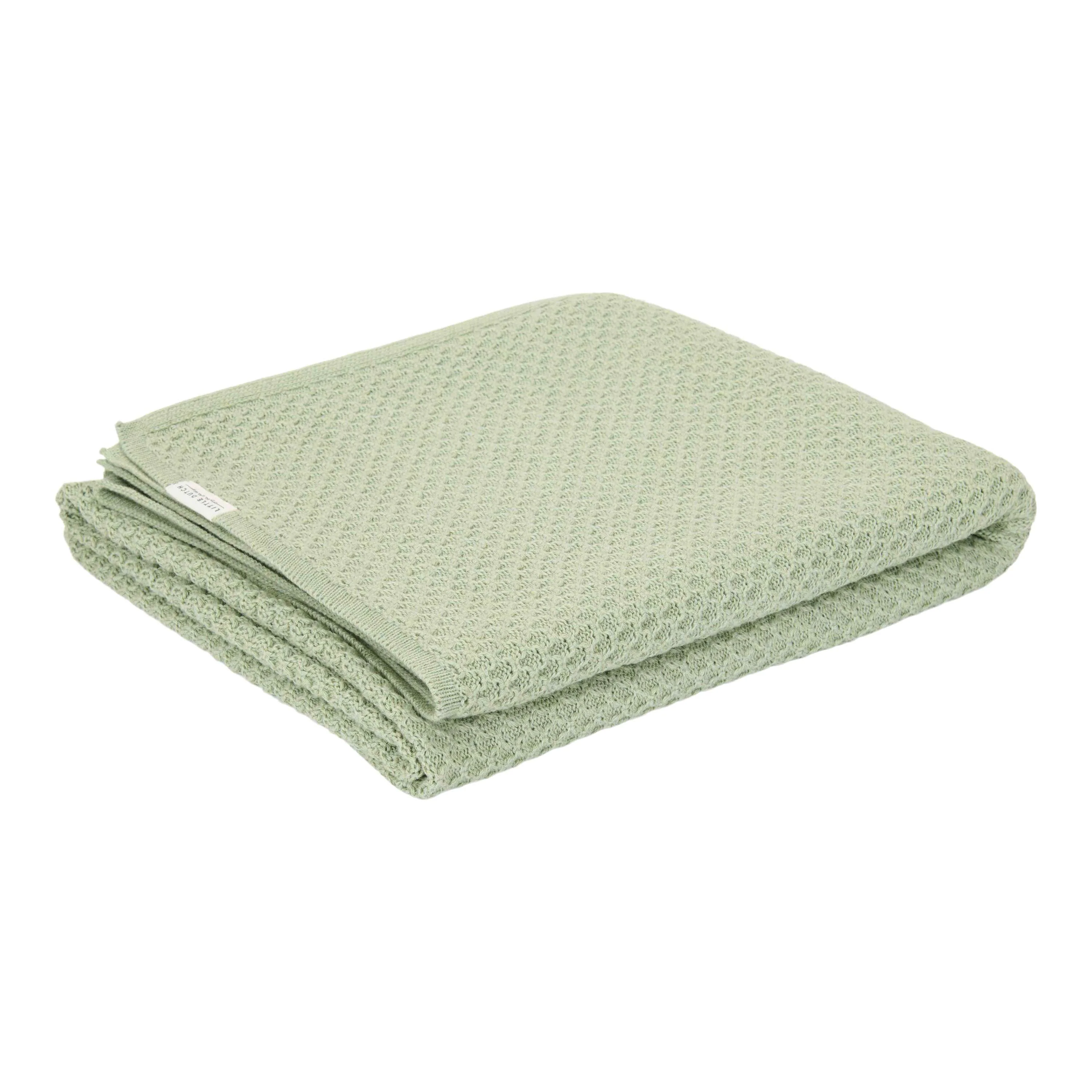 * Little Dutch Ledikantdeken Gebreid Pure Sage 110 x 140 cm | Groen - Image 2