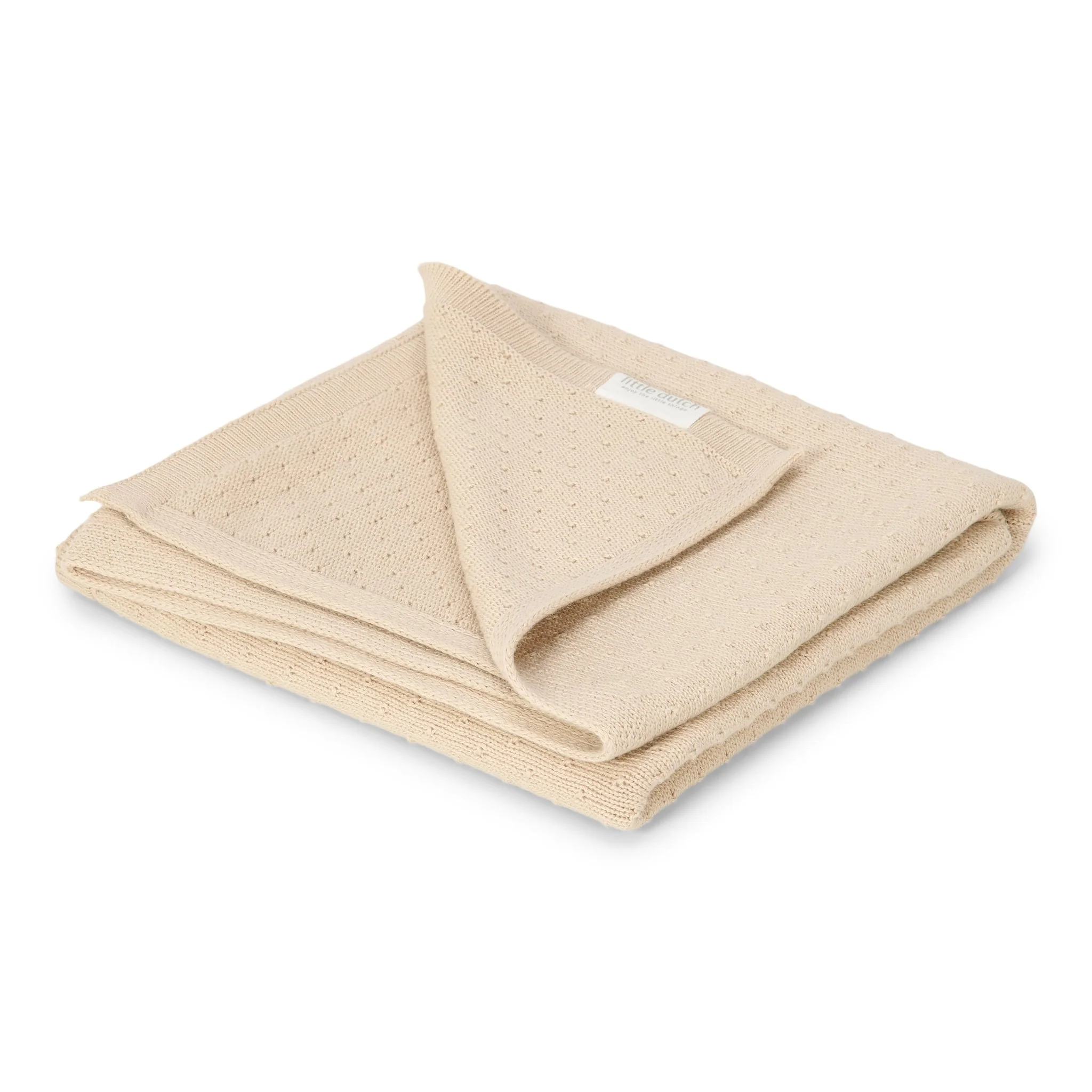 * Little Dutch Ledikantdeken Gebreid 110x140 | Pure Soft Beige - Image 2