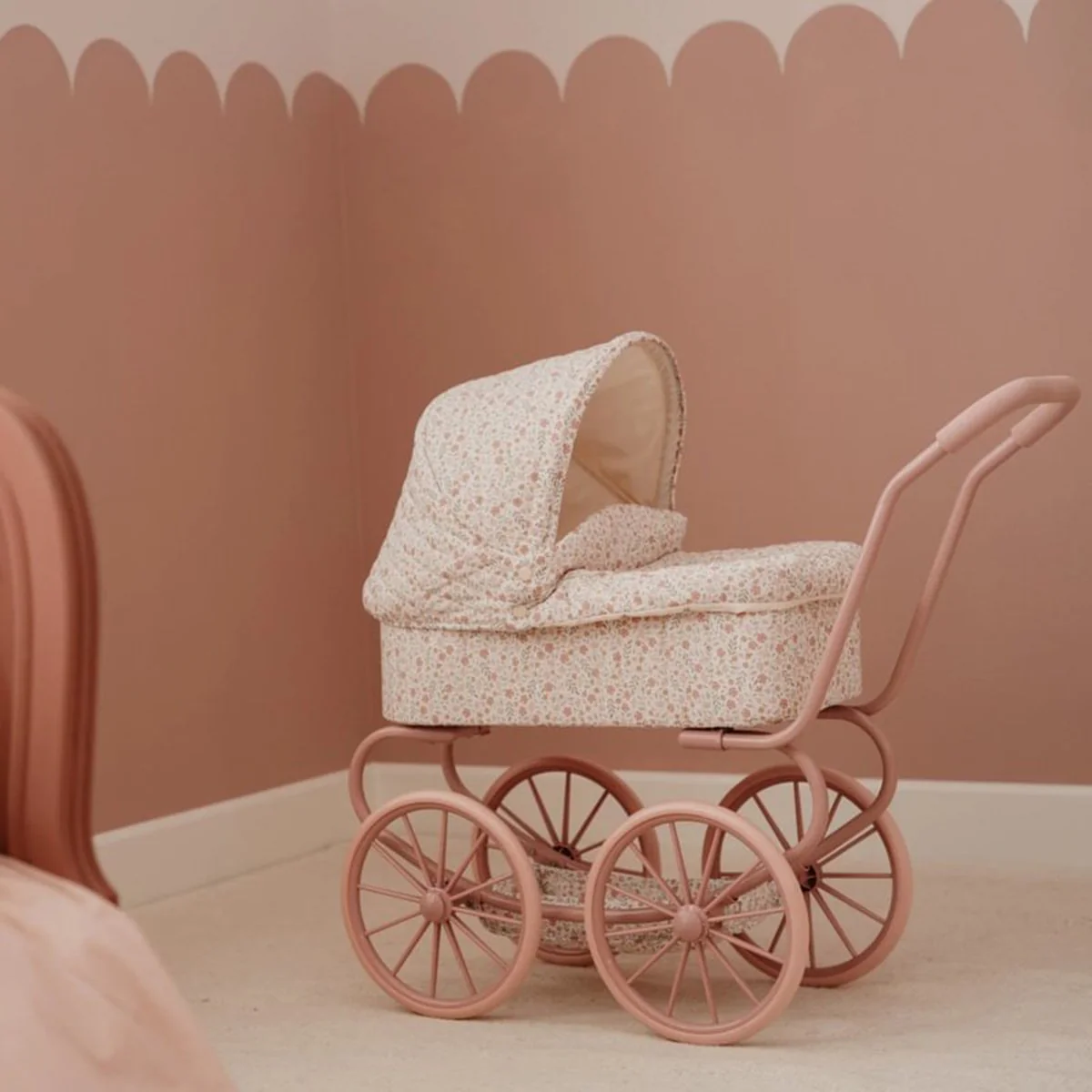 Little Dutch Metalen Poppenwagen | Soft Flowers - Image 3