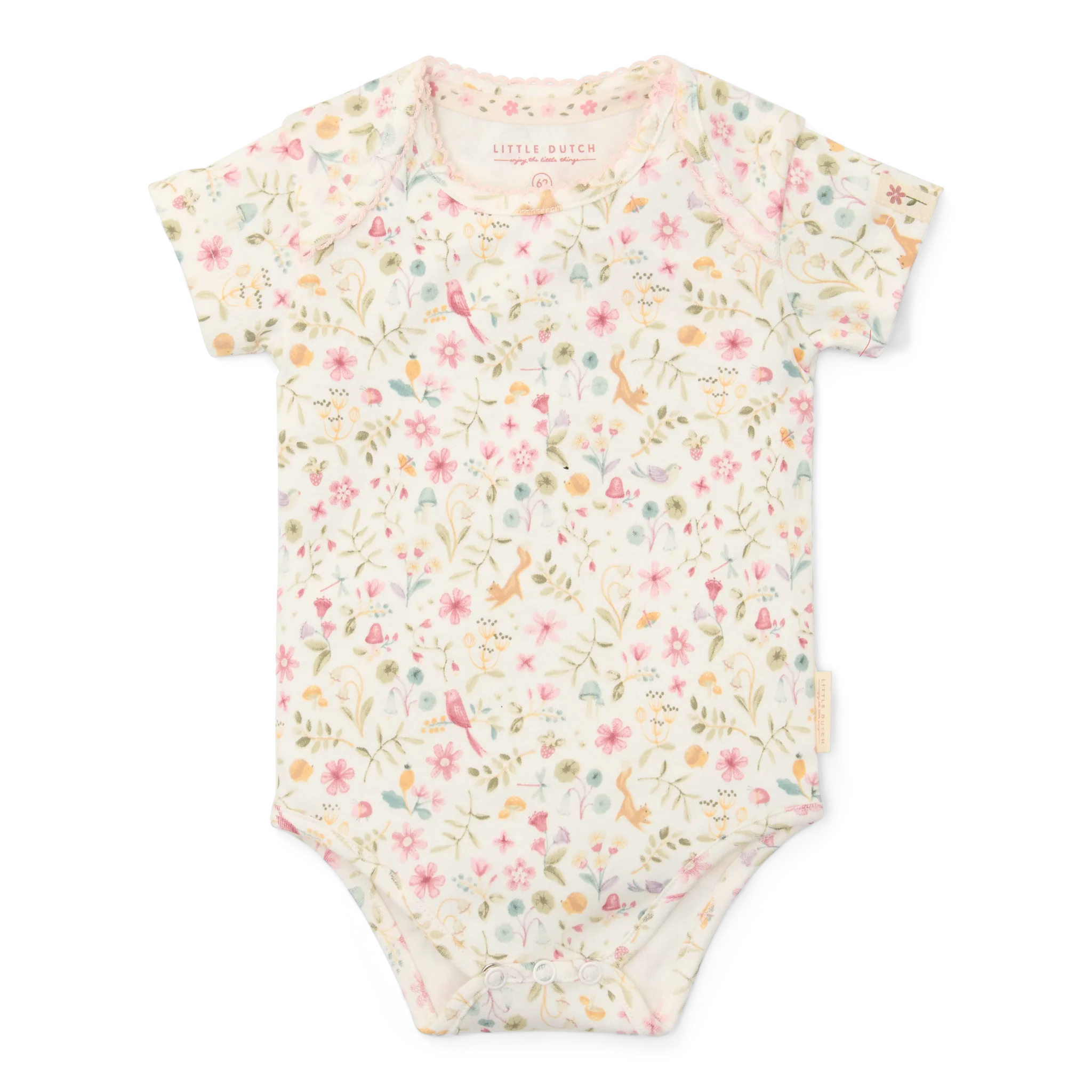 * Little Dutch Romper Korte Mouw | Fairy Garden Wit