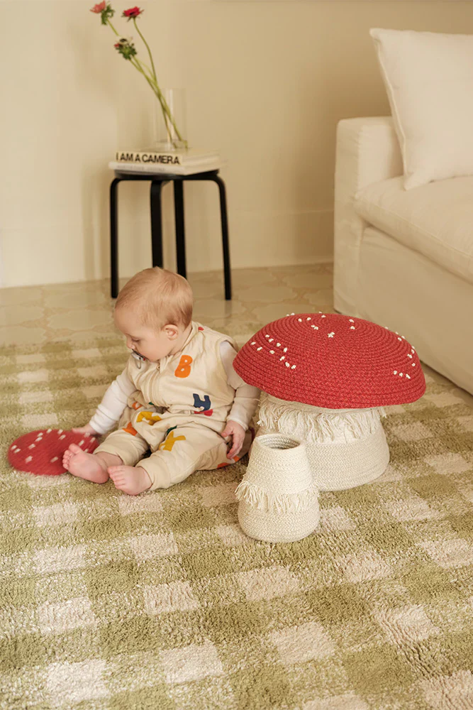 Lorena Canals Machine Wasbaar Tapijt 150x180  | Vichy Matcha - Image 3