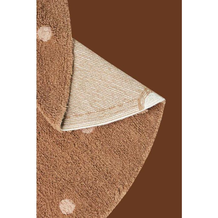 Lorena Canals Machinewasbaar Tapijt Rond Rug Ø140cm | Round Dot Chestnut - Image 4