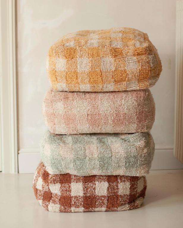 Lorena Canals Pouffe 20x40x40cm | Vichy Rose - Image 3