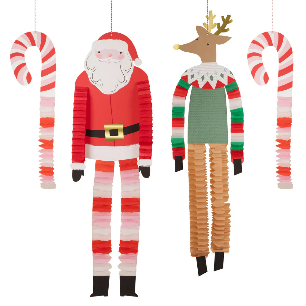 * Meri Meri Long Legged Santa & Reindeer Decorations - Image 2