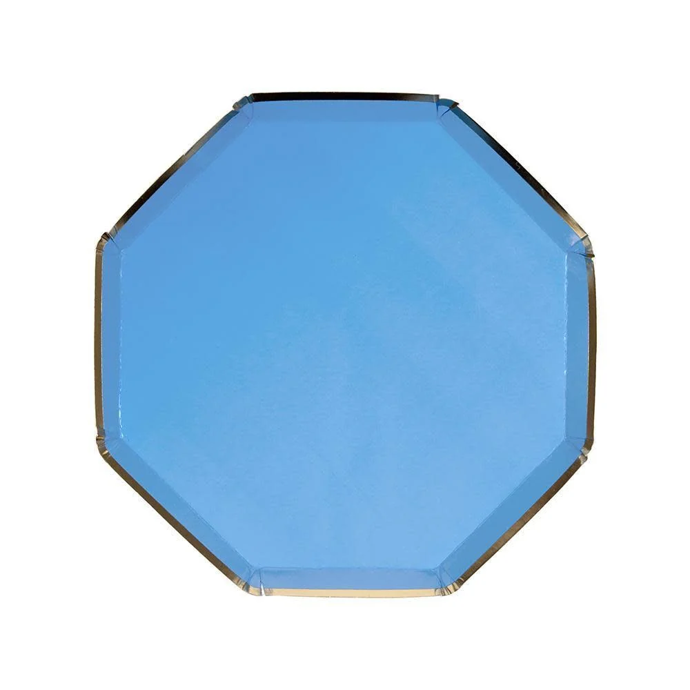 * Meri Meri set 8 kartonnen bordjes Blue