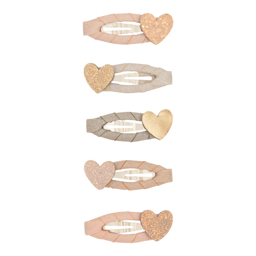 * Mimi & Lula Mini Hartjes Haarspeldjes Roze Multi